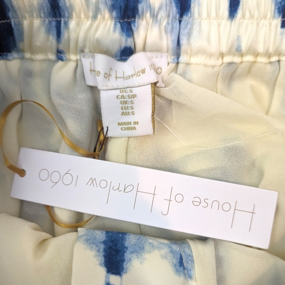 House of Harlow 1960 Tie Dye Wide Leg Pants High Rise NEW Womens Small Blue - Picture 2 of 15